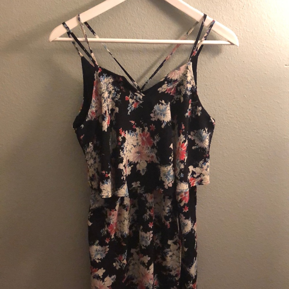 Monteau Black Floral Dress